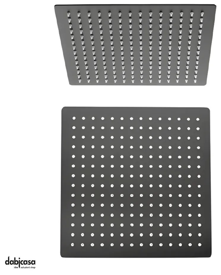 Rubinetteria Jacuzzi "Twinkle Yo" Soffione Doccia 25x25 cm Nero Opaco Ultra Piatto