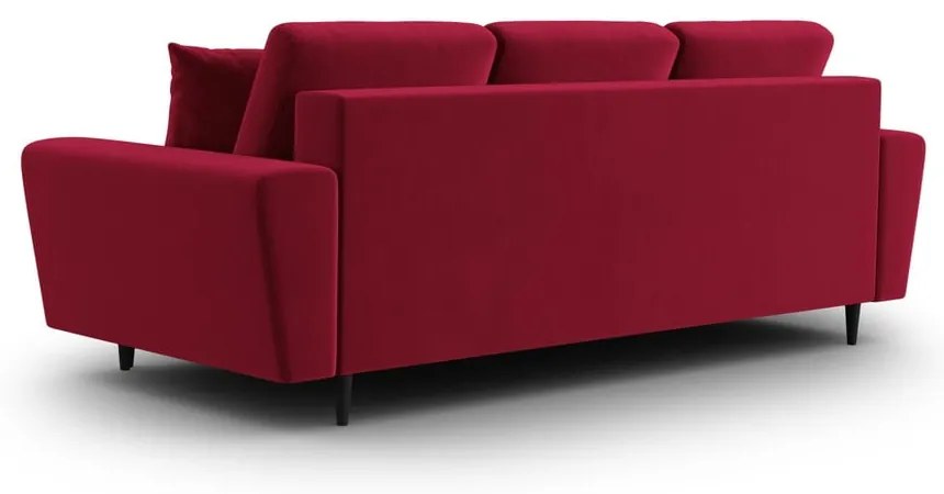 Divano rosso allungabile e con contenitore con rivestimento in velluto 235 cm Kyoto – Cosmopolitan Design