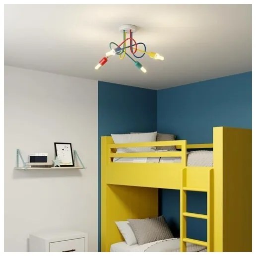 Lampadario LED fisso per bambini OXFORD 4xE27/10W/230V