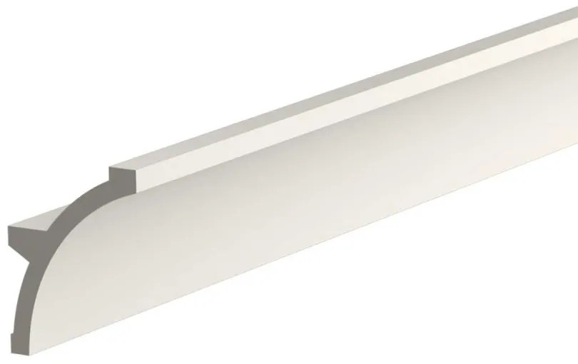 Cornice Pitturabile Stondata XL per parete per Strisce LED - 2m Selezionare la lunghezza 2 Metri