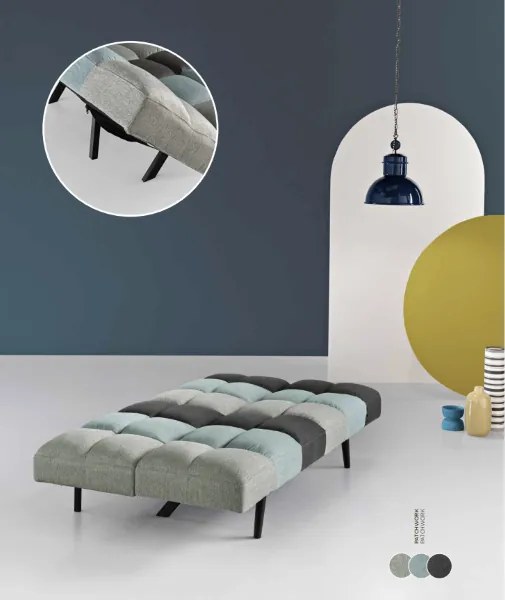 Divano in tessuto PATCHWORK 180 cm trasformabile in letto ELISIR