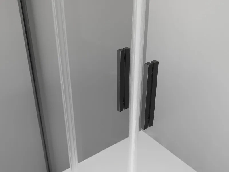 Mexen Exo-S Duo cabina doccia semicircolare scorrevole 90 x 90 cm, trasparente, nera - 8132-090-090-70-00
