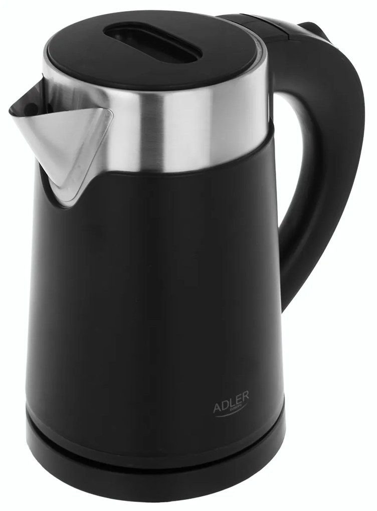 Bollitore elettrico 0,6 L nero acciaio inox