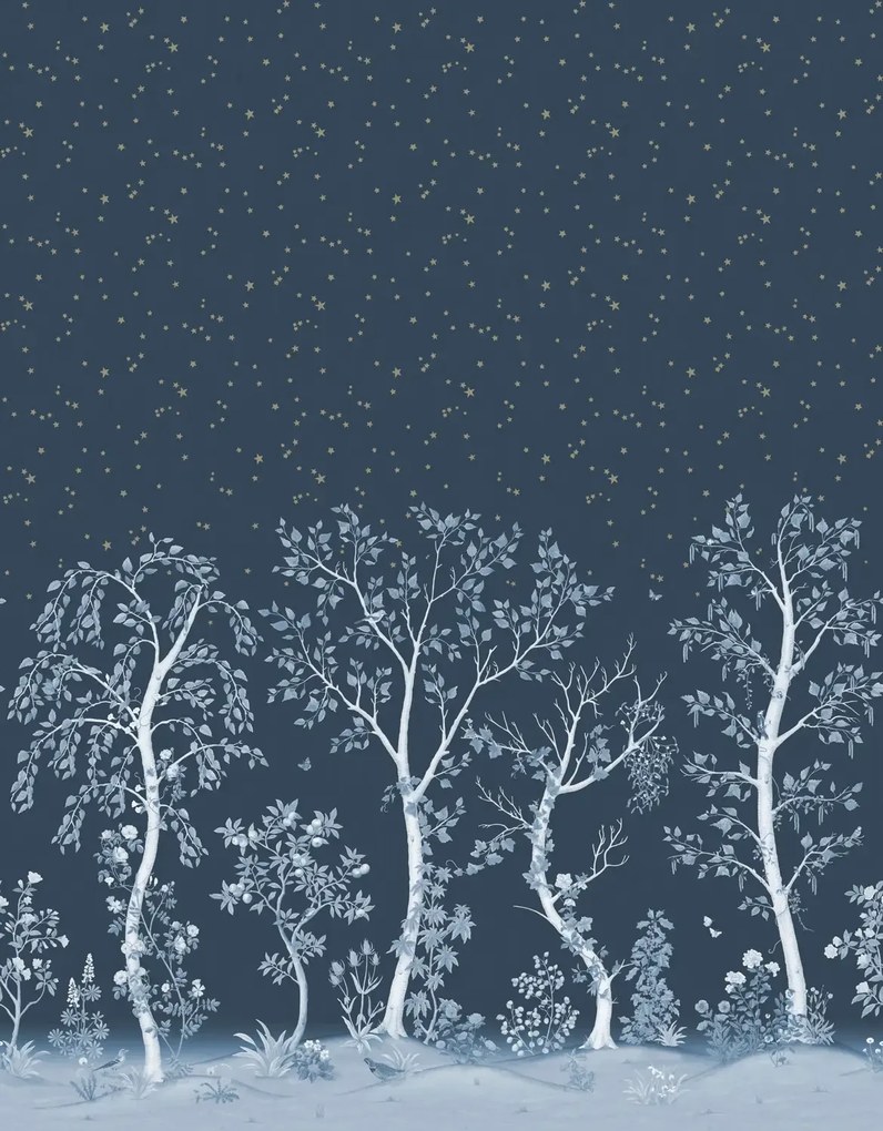 Cole & Son Carta da parati panoramica Seasonal Woods - Midnight