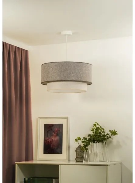 Duolla- Lampadario a sospensione con filo BOHO ECO RECYCLING 1xE27/15W/230V diametro 45 cm marrone/color crema