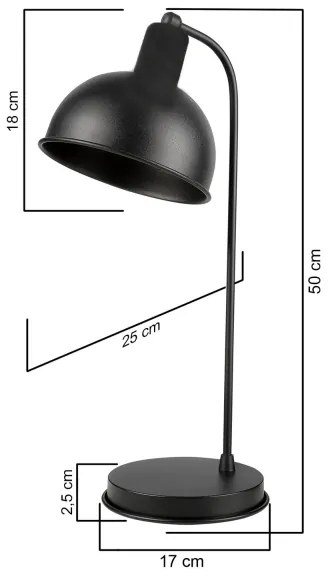 ONLI - Lampada da tavolo ISTANBUL 1xE27/22W/230V 50 cm nero