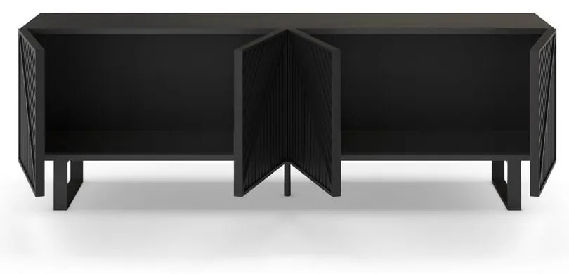 Tavolo TV nero 161x55x35 cm Peta - Marckeric