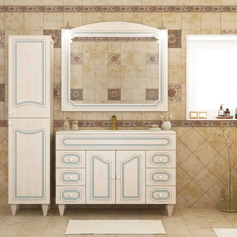 Mobile bagno da terra con lavabo L 120 x H 83 x P 49 cm decape' per vasca centrale Caravaggio