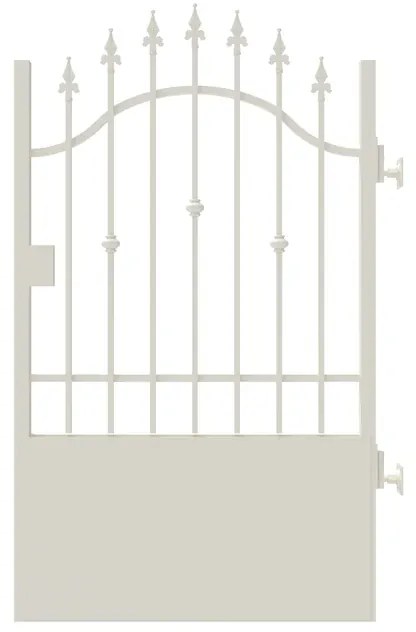 Cancello con serratura elettrica Civetta in ferro, apertura a destra, L 104.5, H 150-165 cm, di colore bianco