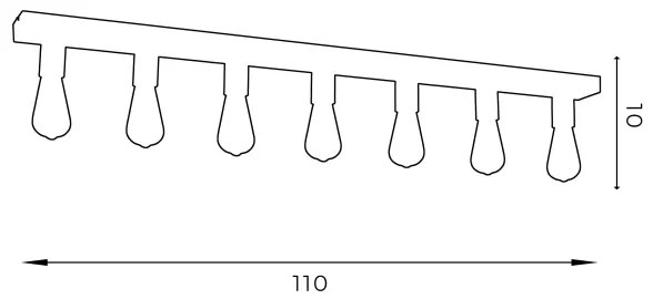 Faretto FILO 7xE27/60W/230V nero/oro