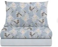 Completo letto singolo petali azzurro in flanella