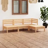 Set Salotto da Giardino 4 pz in Legno Massello di Pino 3082627