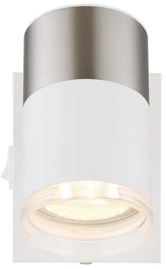 Globo 57851-1 - Faretto da parete BRISBON 1xGU10/25W/230V bianco/cromo