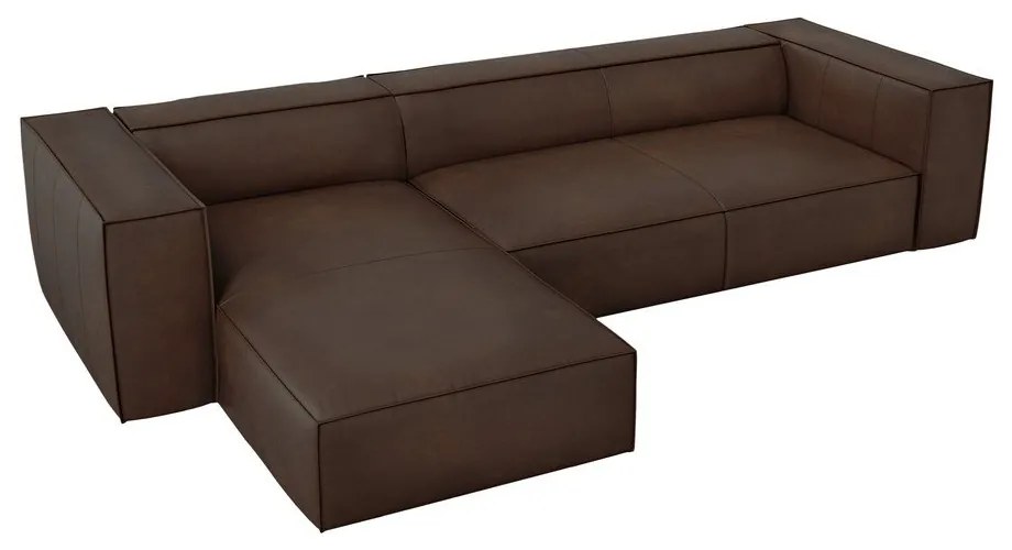 Divano angolare in pelle marrone scuro (angolo sinistro) Madame - Windsor &amp; Co Sofas