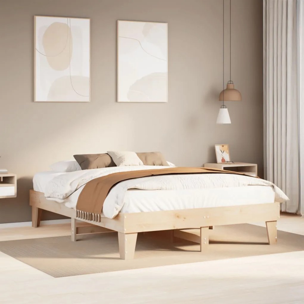 Letto senza materasso 140x200 cm in legno massello di pino