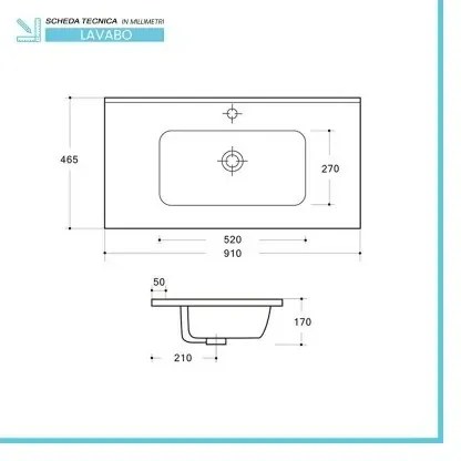 Mobile bagno sospeso cannettato 90 cm rovere chiaro con specchio Bali
