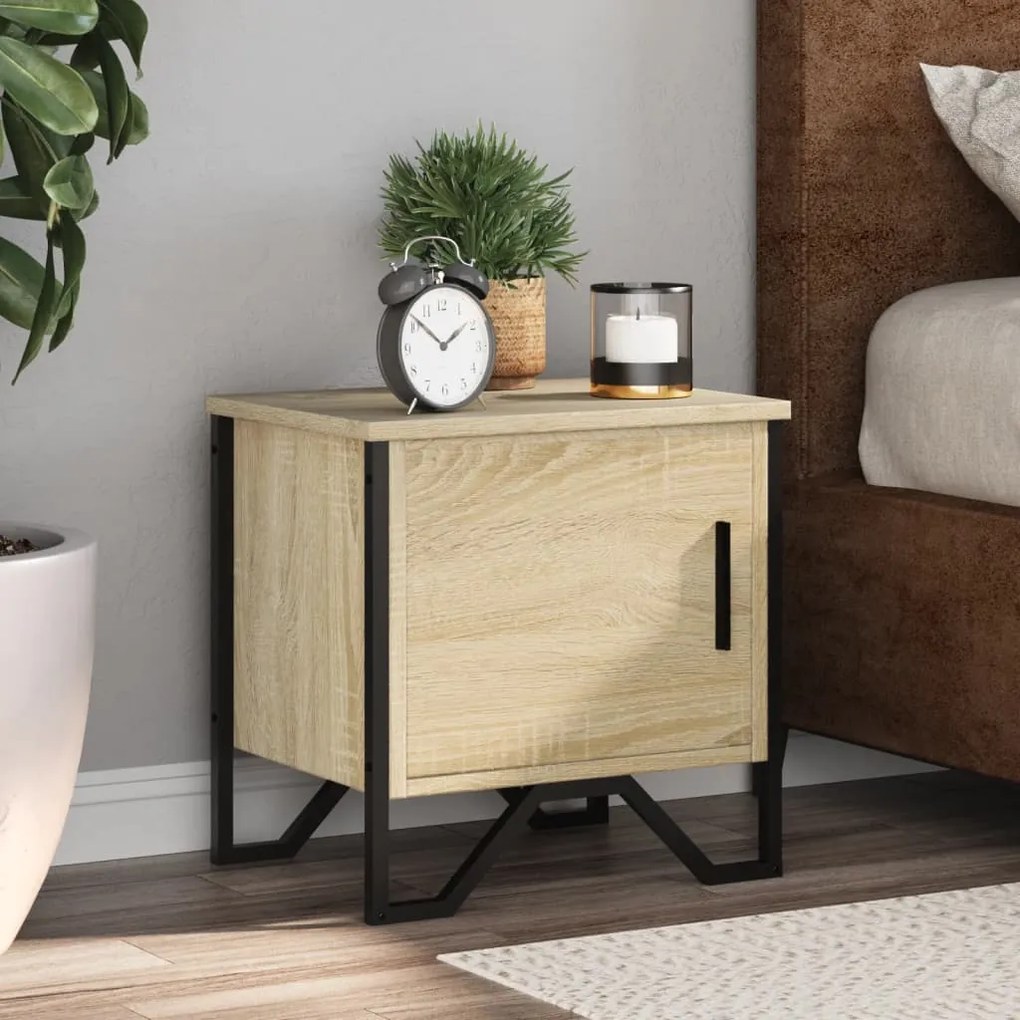 Comodini Rovere Sonoma 2 Pz 40x30x40 Cm İn Legno Multistrato /