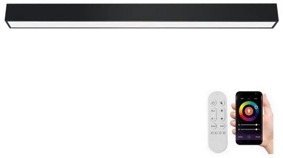 Immax NEO 07256L - Luce LED dimmerabile LUNGO 38W/230V Wi-Fi Tuya nero + +TC