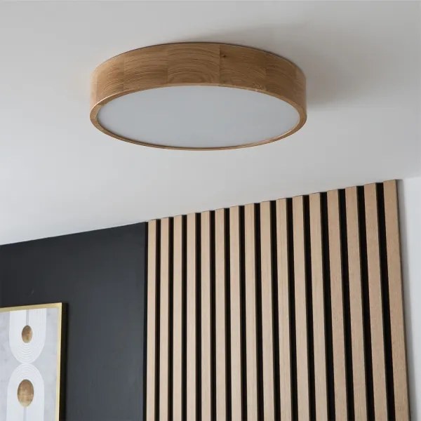 Brilagi - Plafoniera da soffitto LED RGBW dimmerabile CARVALHO, 3xE27/9W/230V, Wi‑Fi, finitura rovere, Ø 47,5 cm