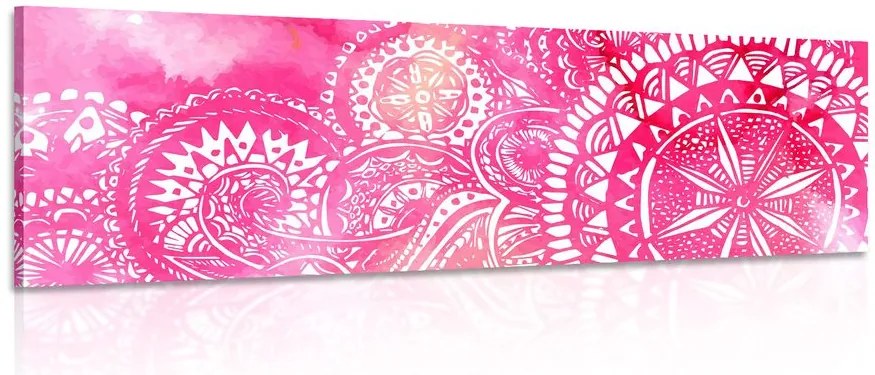 Quadro su tela – Mandala acquerello rosa