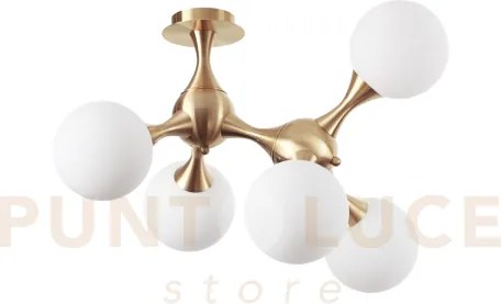 Nodi lampadario da soffitto in metallo e vetro bianco finitura otto...