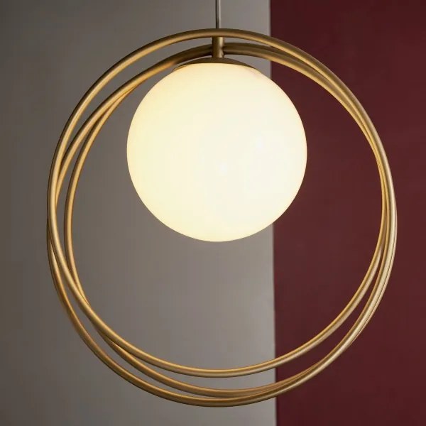 Endon 92488 - Lampadario a cavo EMILIO 1xE27/10W/230V oro/bianco
