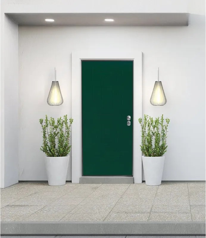 Porta blindata YALE Porta Luxe L 90 x H 210 cm in PVC verde/noce, apertura spingere a sinistra, falso telaio incluso
