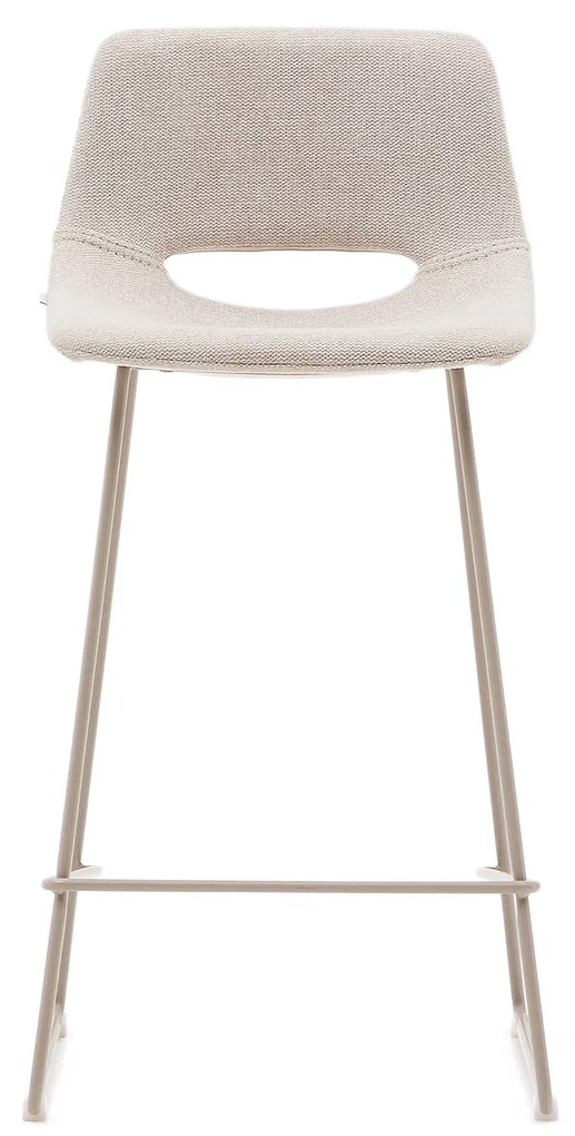 Kave Home - Sgabello Zahara beige e acciaio finitura beige altezza 65 cm