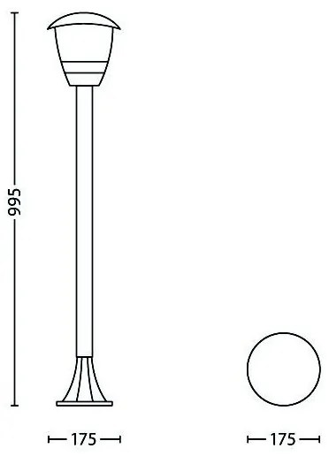 Philips 15383/31/16 - Lampada da esterno MYGARDEN CREEK 1xE27/60W/230V