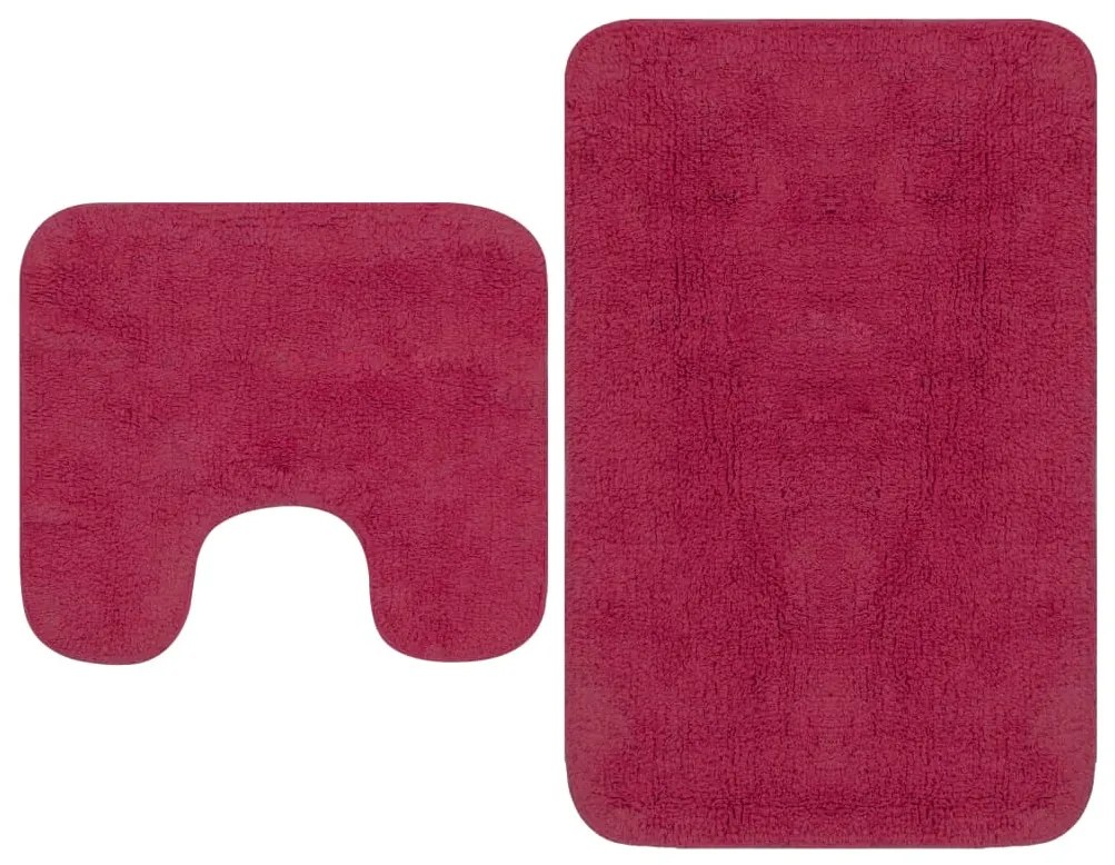 Set Tappetini Per Bagno 2 Pz İn Tessuto Fucsia /