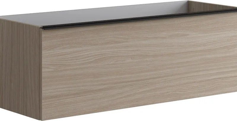 Mobile da bagno sospeso sotto lavabo L 120 x H 40 x P 45.5 cm olmo opaco, 2 cassetti Pixel plain