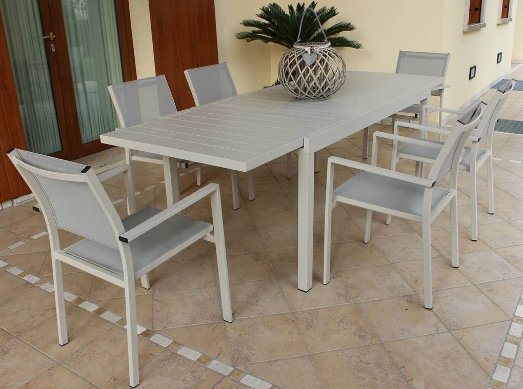DEXTER - tavolo da giardino allungabile in alluminio da 160 x 90 cm