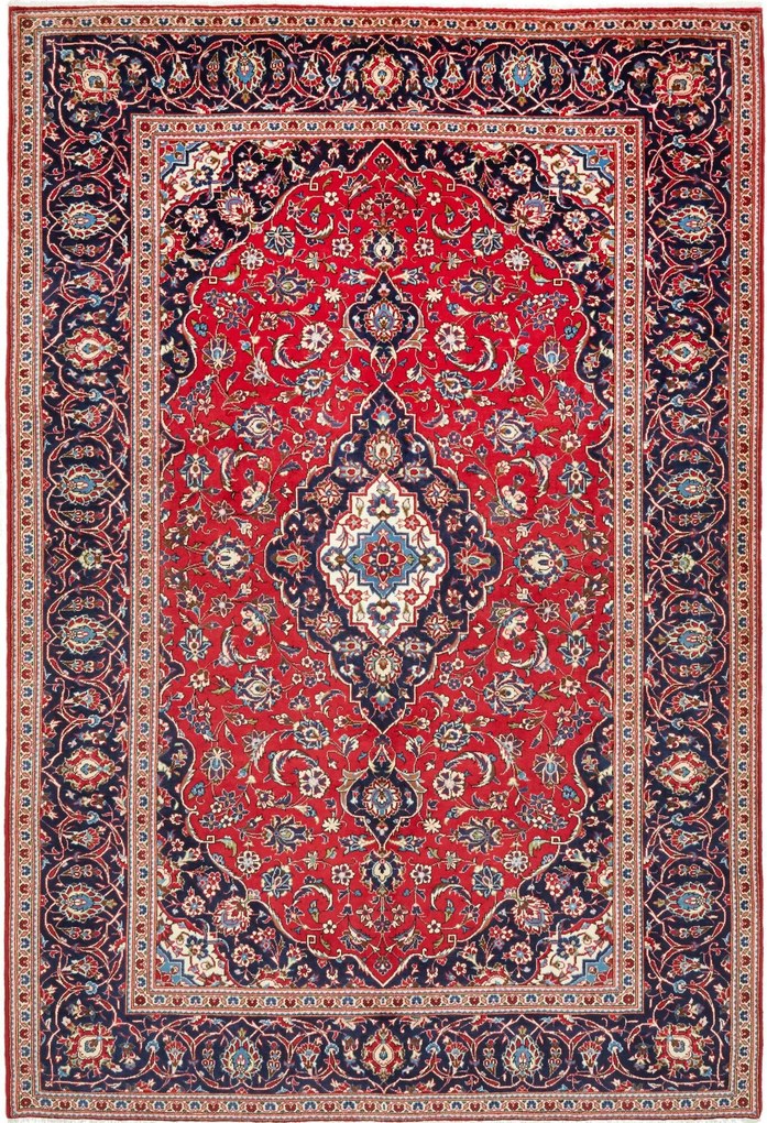 Kashan Tappeto persiano 200x300 Rosso (Iran) Annodato A Mano