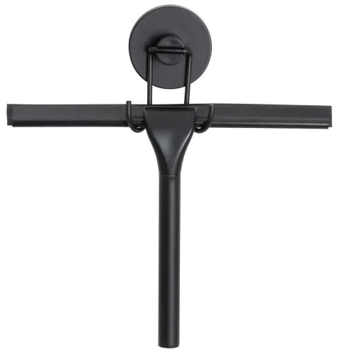 WENKO 24731100-Raschietto per doccia VACUUM-LOC rotondo nero 24,5x25 cm