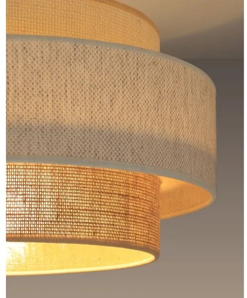 Lampada a sospensione BOHO su cavo 1xE27/60W/230V Ø 40 cm bianco/iuta