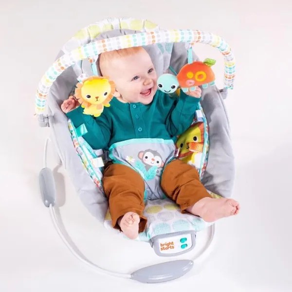 Bright Starts - Lettino vibrante per bambini con melodia WHIMSICAL WILD 3xLR14