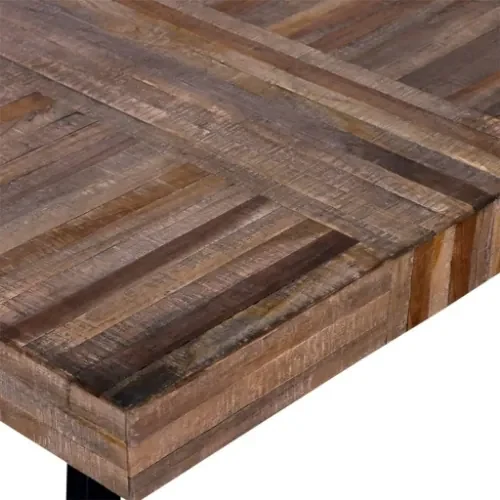 Tavolo da Caffé a Tronco Legno Massello di Acacia (55-60)x40 cm