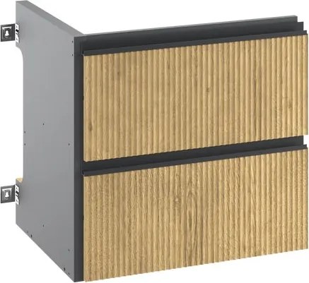 Estensione per mobile da bagno Studio 2 cassetti, cannettato rovere liscio L60 x H58.8 x P48.1 cm