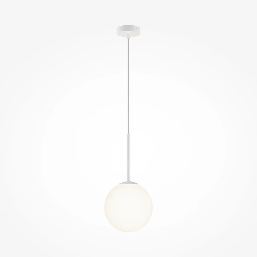 Maytoni Lampada a sospensione grande in metallo con un diffusore in vetro rotondo Basic Form - 40W BIANCO