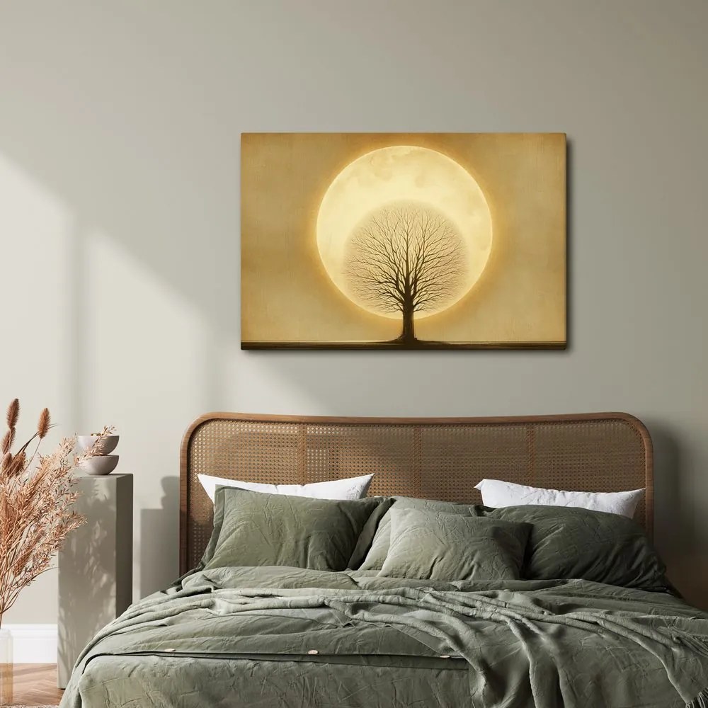 Quadro su tela – Albero della vita davanti alla luna