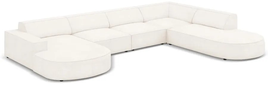 Divano angolare beige in tessuto bouclé (angolo destro) Jodie - Micadoni Home