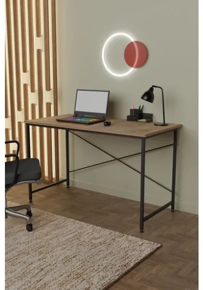 Scrivania Stile Industrial Ferro E Legno 120x60x73 Adam Rovere