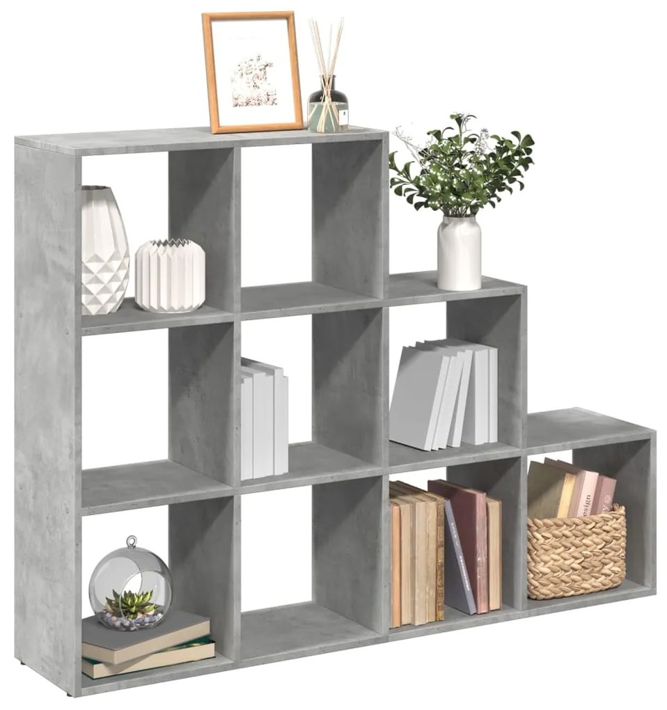 Libreria 4 Ripiani Grigio Cemento 137,5x29x103,5 Cm Truciolato /