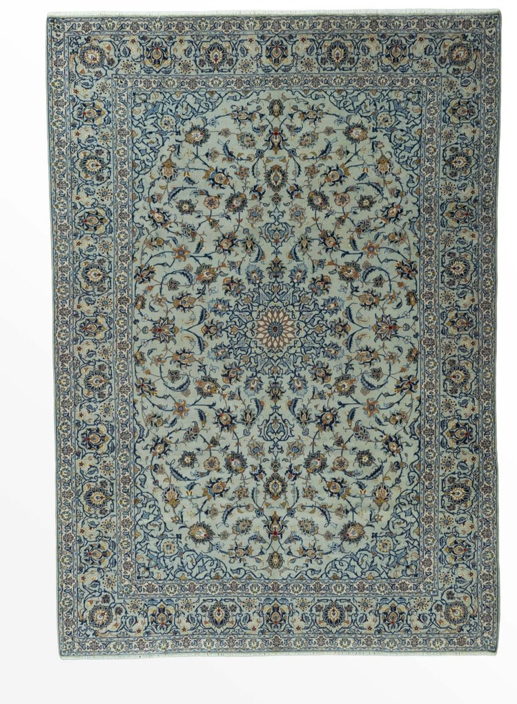 Kashan Tappeto 230 x 330 Verde (Iran) Annodato A Mano