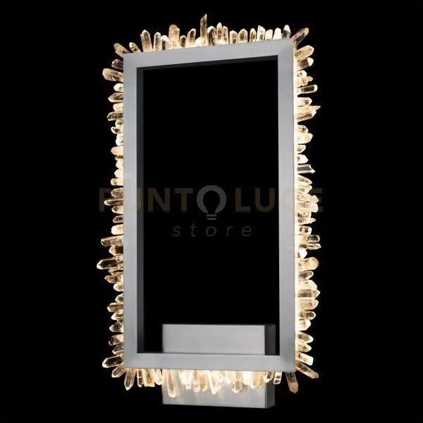 Lampada da parete rettangolare quartz halo, nichel satinato, led 14...