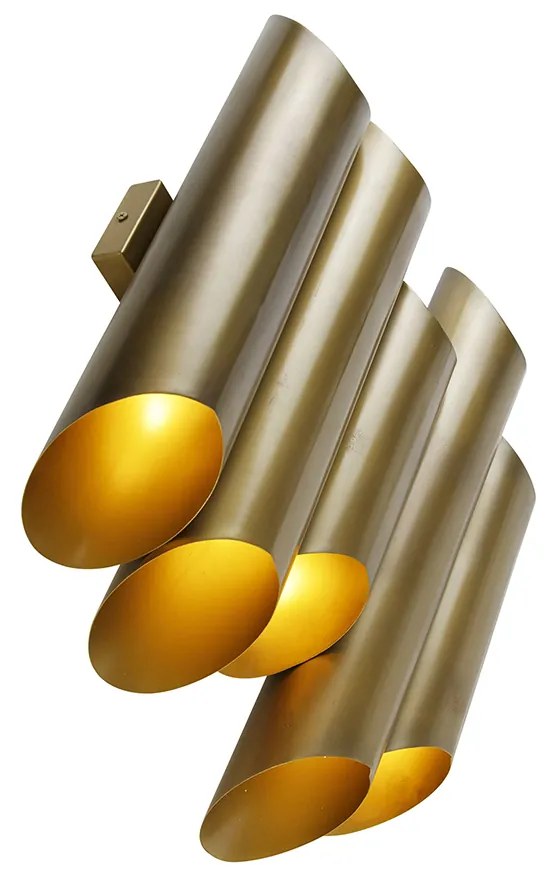 Applique da parete industriale in ottone 10 luci - Whistle