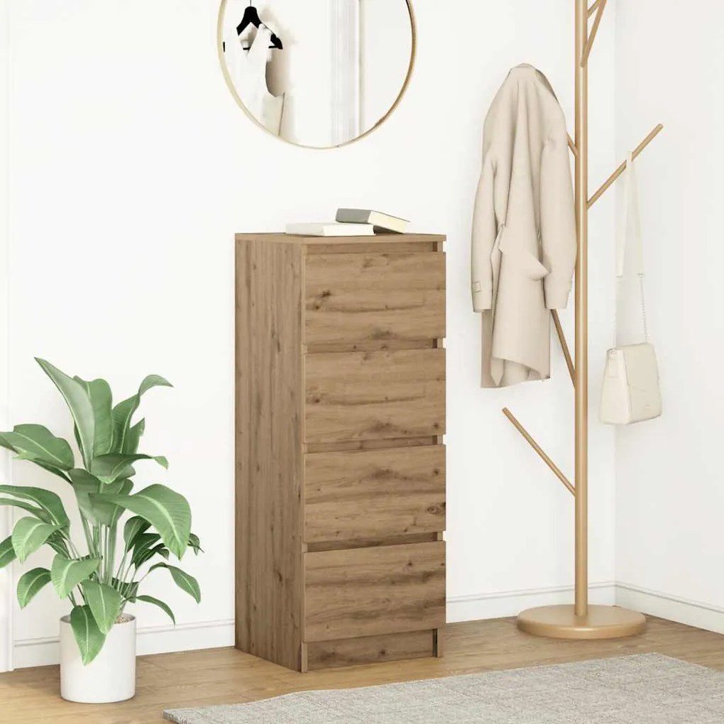 Credenza Rovere Artigianale 37,5x35x99 Cm İn Legno Multistrato /