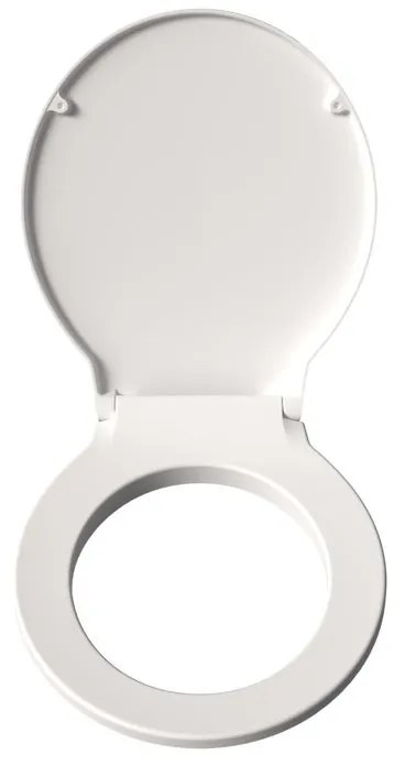 Copriwater Ergo tondo dedicato per serie sanitari con chiusura rallentata sganciabile in duroplast bianco lucido