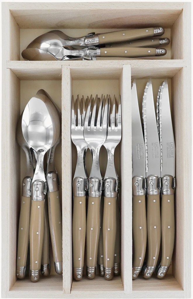 Set di 24 posate fatte a mano lucide Debutant, 6 persone