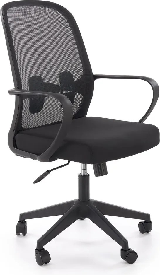 Sedia da ufficio Orcano in tessuto e rete nera – 62x65x101-111 cm